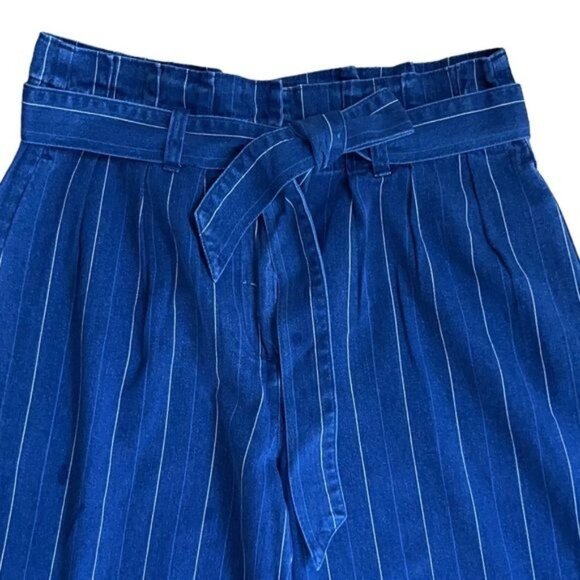 J. Crew Paper Bag Pants in Indigo Stripe Size 8 NWT - Picture 5 of 13